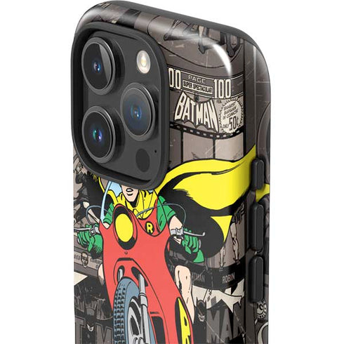 DC Comics Robin Vintage Action pose pattern iPhone 16 Pro Impact Case